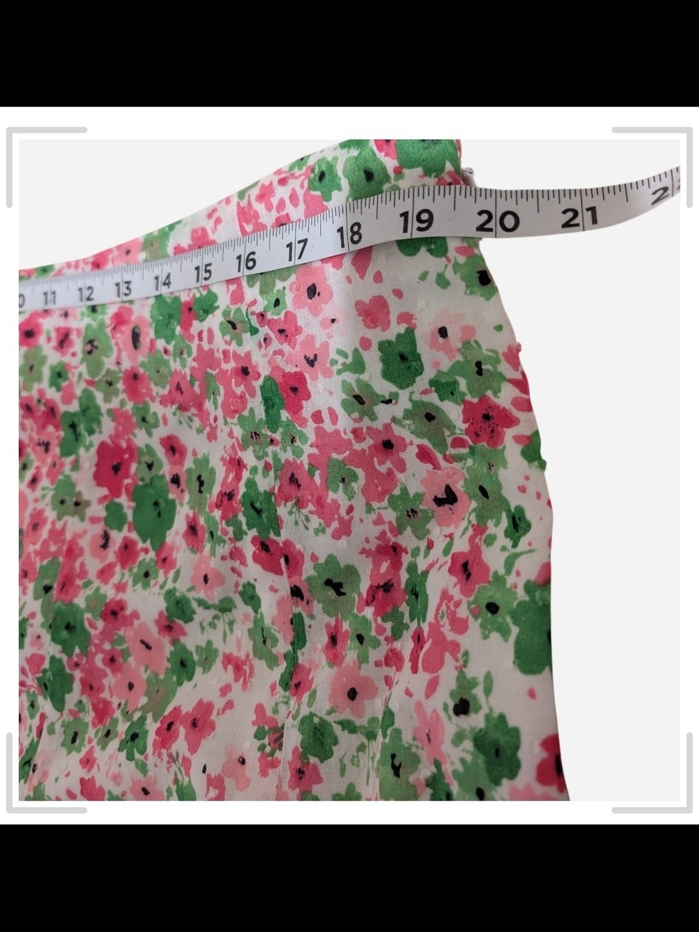 Pre-owned Dress Barn Pink and Green Floral Skater Skirt - Picture 3 of 8
